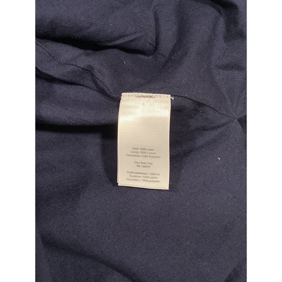 Vineyard Vines Womens Dress Linen Lined Navy Blue Embroidered Size 2 Fitted - Picture 7 of 12